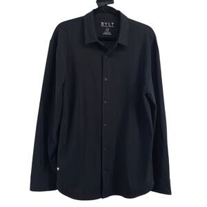 Bylt Dress Shirt Mens Large Black Premium Basics Lux Long Sleeve